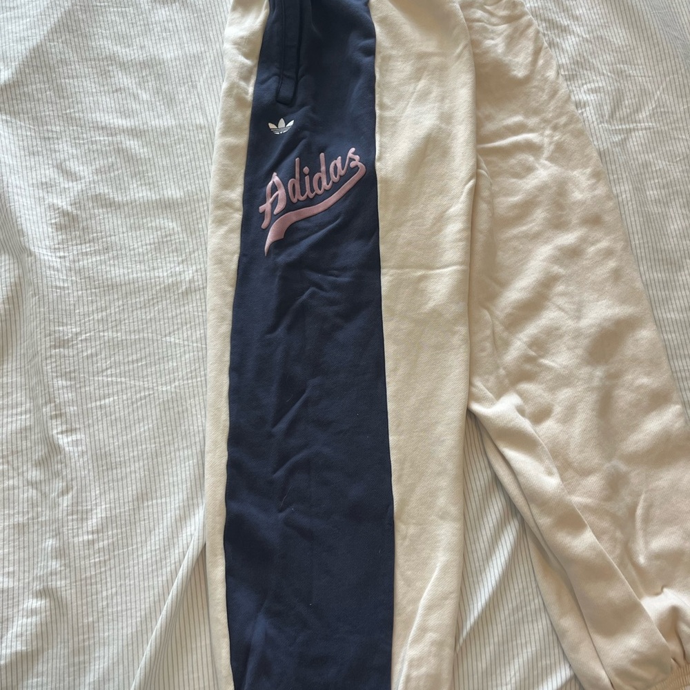 Adidas Cream and Navy Pants